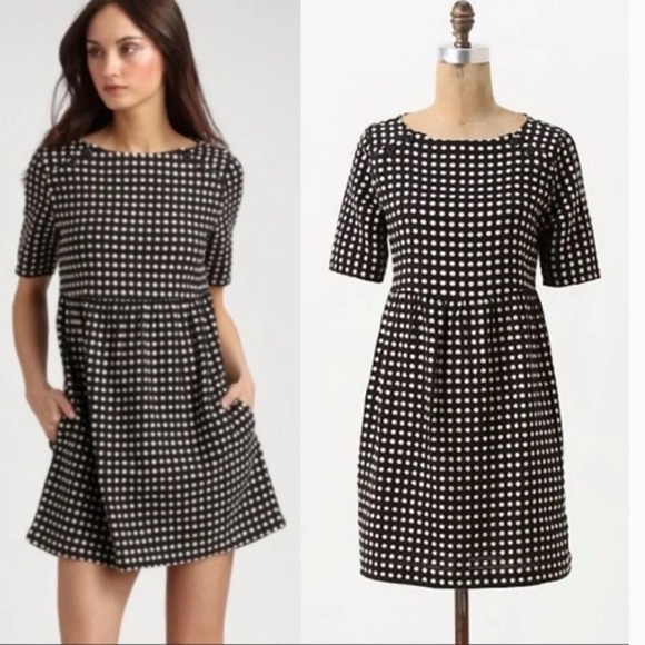 Ace & Jig black spring polka dot linen blend babydoll dress mini XS - Picture 1 of 5